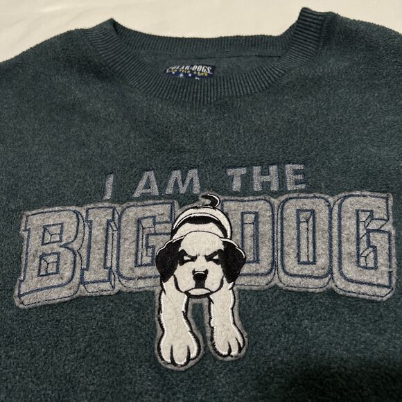 Polar Dogs High Tech Big Dogs Sweatshirt XL Green Fleece I Am The Big Dog - Picture 2 of 6